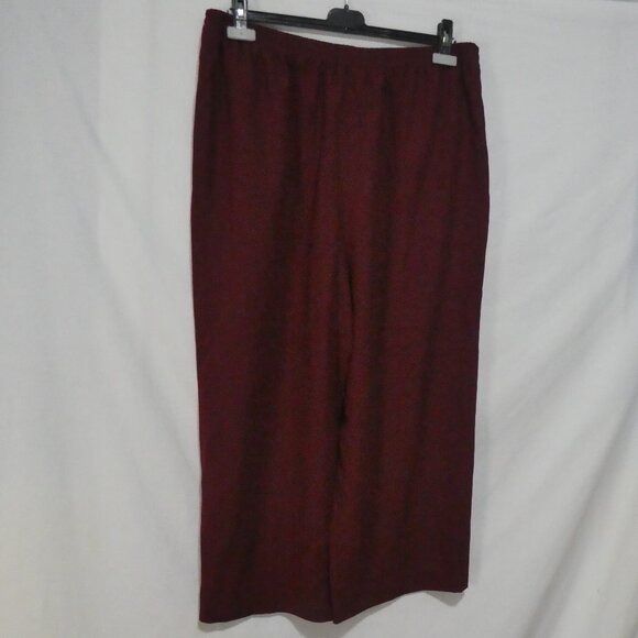 Handmade Burgundy Wide-Leg Lounge / Pajama Pants | 16 inch waist measured - Picture 2 of 14